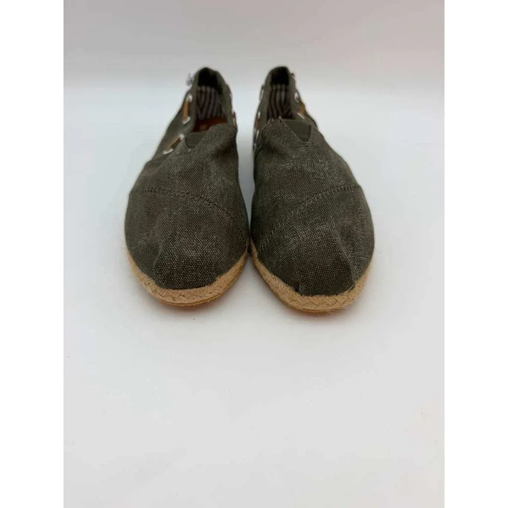 Slip-On Canvas Espadrille Shoes Lightweight Flat Women -‎ Khaki - Size 39 US 8.5